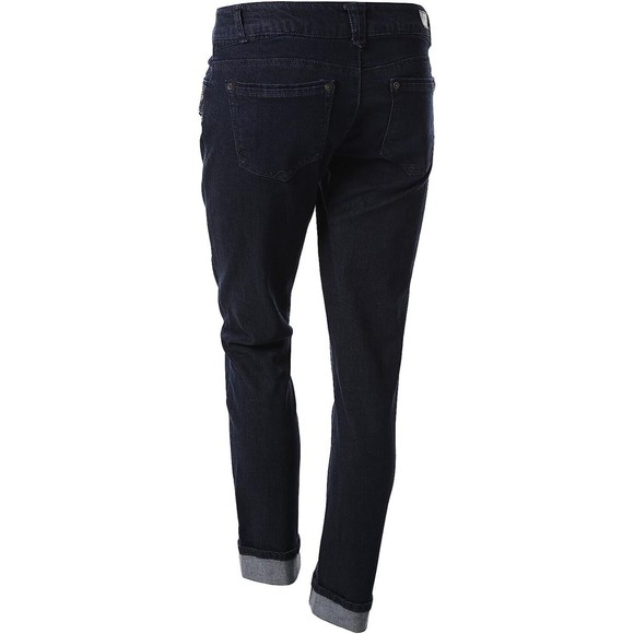 Democracy Embroidered Floral Girlfriend Jeans Size 8 Mid Rise Dark Blue Denim - Picture 2 of 16